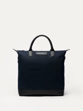 WANT Les Essentiels O'Hare Navy Organic Cotton Canvas Convertible Tote Bag